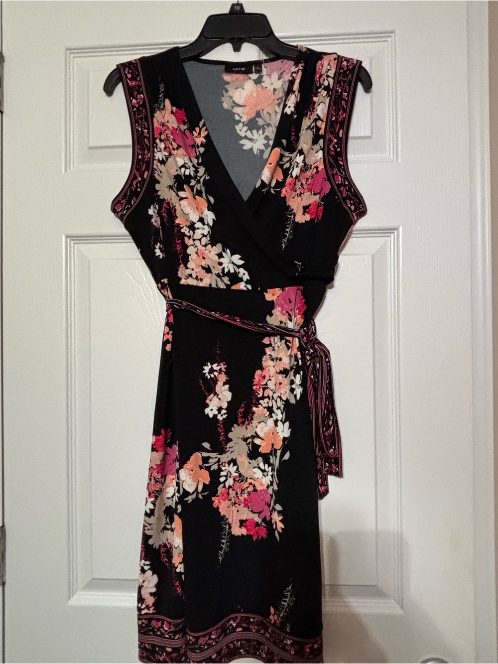 Apt. 9 Black Floral Wrap Dress